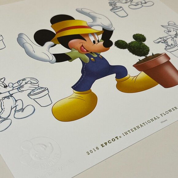 Walt Disney World Epcot Flower & Garden Festival Print Set Mickey Goofy Donald - Picture 5 of 7